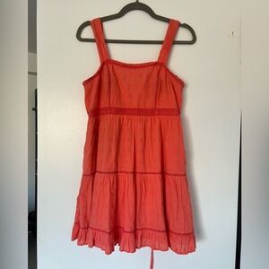 🧡 American Eagle Orange Lace-up Back Cotton Dress sz s 🧡
